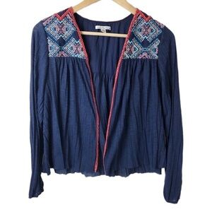 American Eagle Multi-Color Embroidered Cardigan